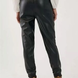 Black Faux Leather jogger Anthropologie